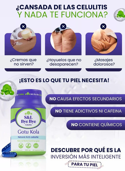Mejora la apariencia de la celulitis desde dentro   Fórmula con Gotu Kola que favorece la firmeza de la piel