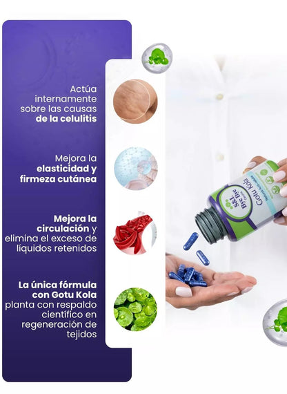 Mejora la apariencia de la celulitis desde dentro   Fórmula con Gotu Kola que favorece la firmeza de la piel
